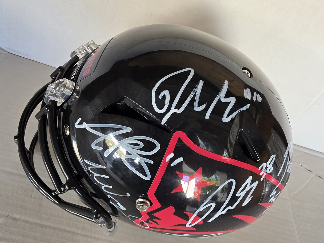 New England Patriots Drake Maye A.J. Brown TreVeyon Henderson Rhamondre Stevenson Robert Kraft Mike Vrabel Schutt Game Model Helmet Signed.