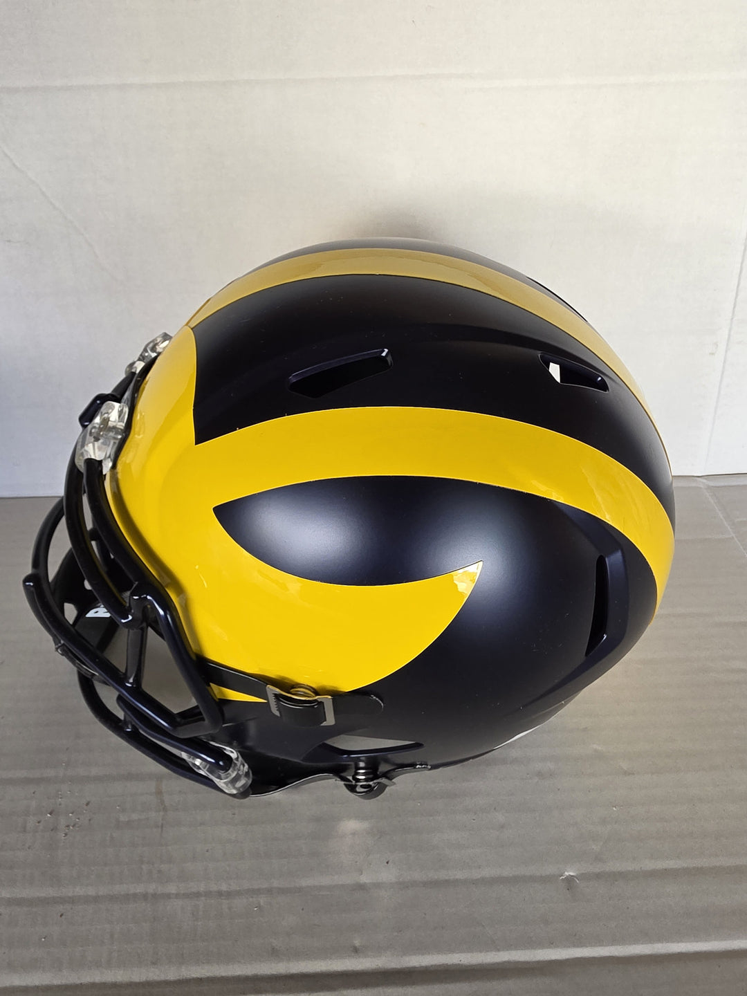 Tom Brady Michigan Wolverines Riddell Speed Full Size Helmet Signed Go Blue Inscription Photo Proof.