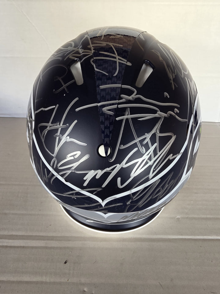 Seattle Seahawks 2025-26 Super Bowl Champions Riddell Speed Authentic Team Signed Helmet 43 Signatures Silver Ink.