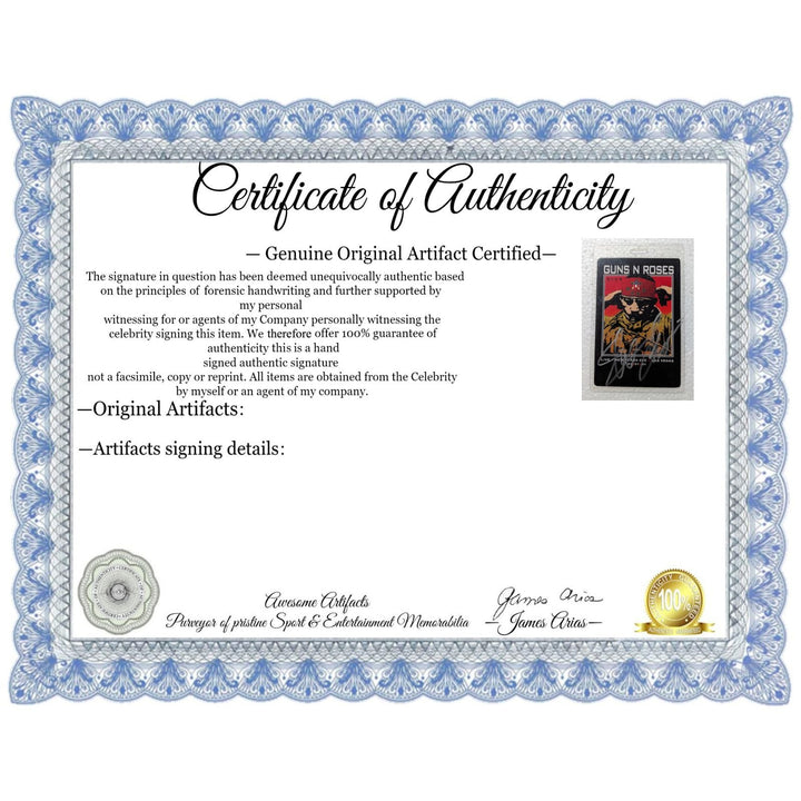 Guns N Roses original concert tour pass signed by Saul Hudson " Slash"