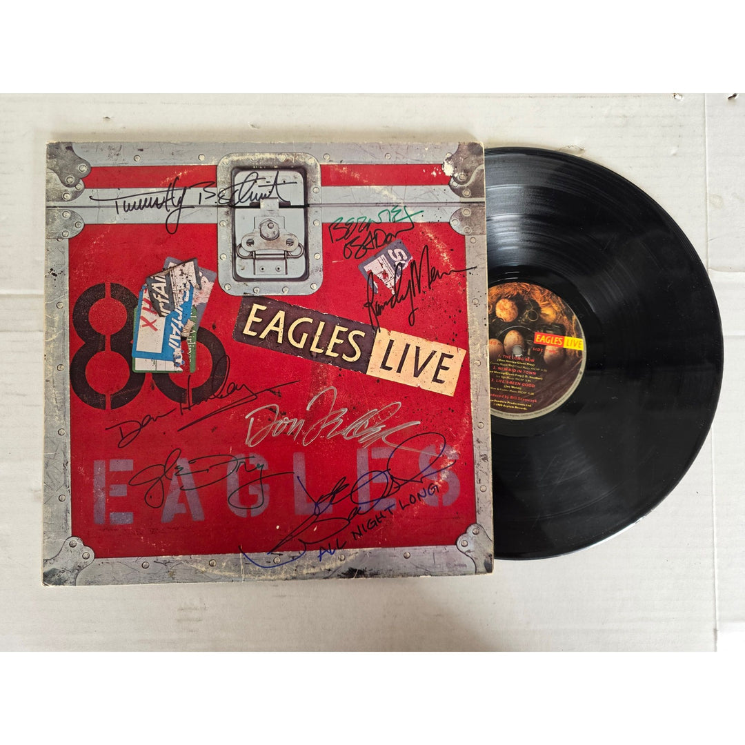 The Eagles ''Live'' LP signed with proof.