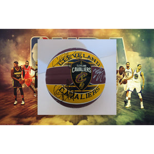 Cleveland Cavaliers LeBron James Kyrie Irving NBA champions team signed basketball with proof
