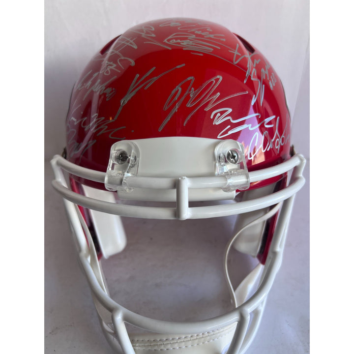 Kansas City Chiefs Patrick Mahomes Travis Kelce Chris Jones Andy Reid 2023-24 authentic helmet team signed with proof