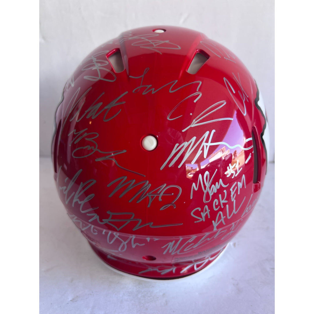 Kansas City Chiefs Patrick Mahomes Travis Kelce Chris Jones Andy Reid 2023-24 authentic helmet team signed with proof