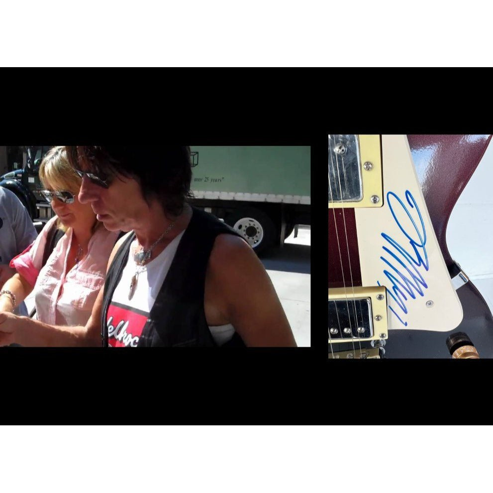 Jeff Beck one of a kind full size guitar signed with proof