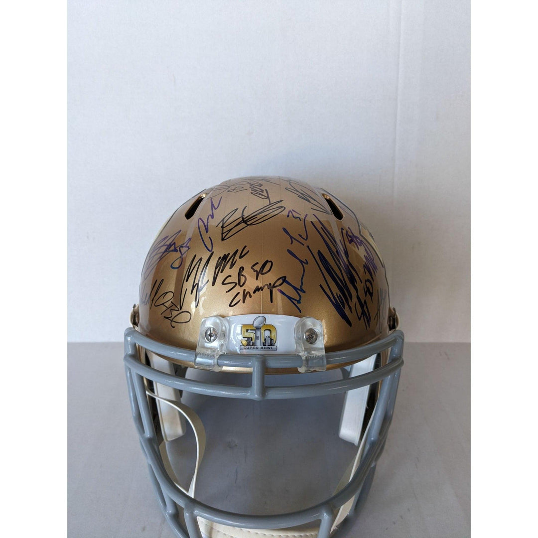 Denver Broncos Superbowl Champions Peyton Manning Von Miller Riddell Full size replica helmet 2015 team signed (40 plus signed) with proof