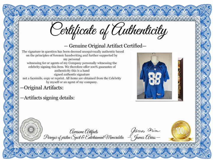 Certificate of Authenticity - Hakeem Nicks jersey set 2