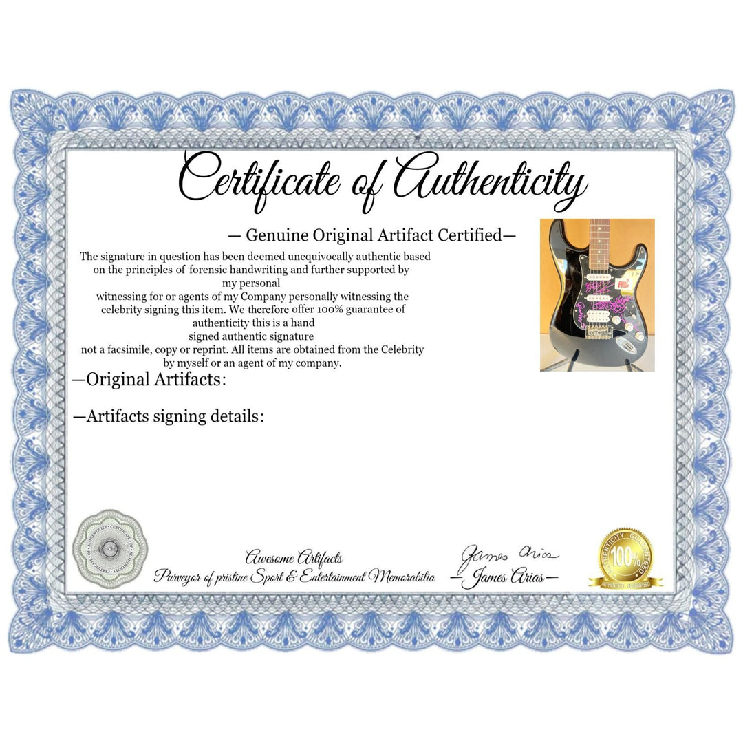 Pink Floyd David Gilmour Roger waters Richard Wright Nick Mason Mason full size Stratocaster electric guitar signed with proof