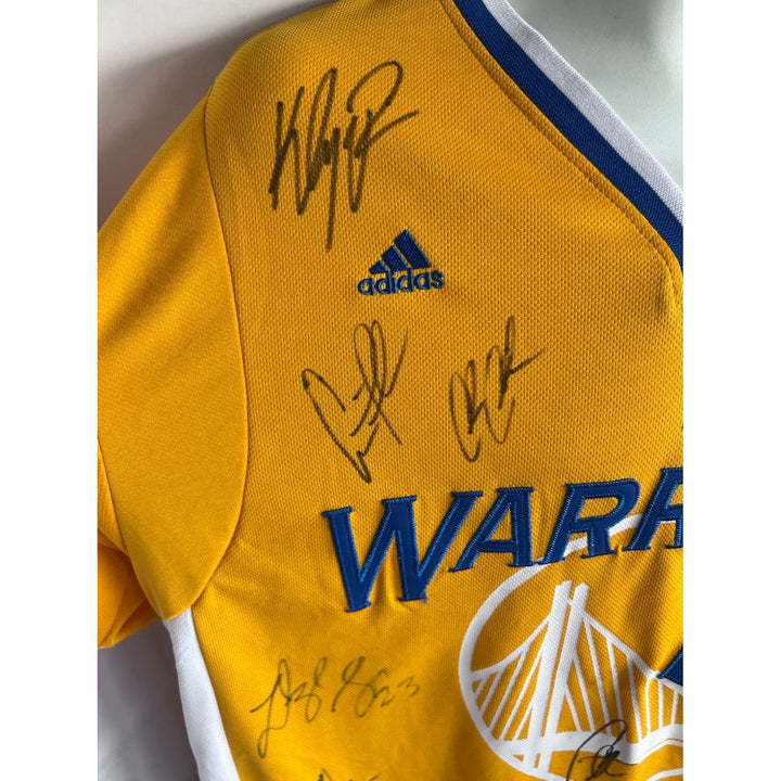 Golden State Warriors Stephen Curry NBA champions shooting shirt team signed with proof