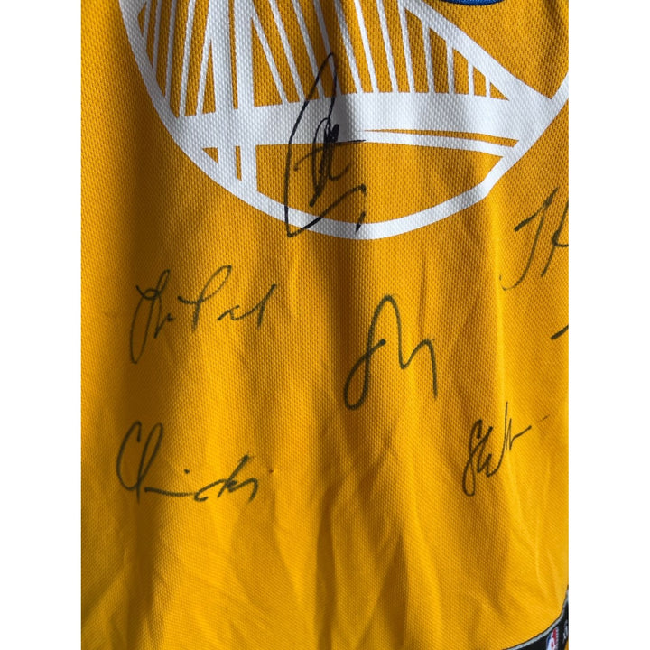 Golden State Warriors Stephen Curry NBA champions shooting shirt team signed with proof