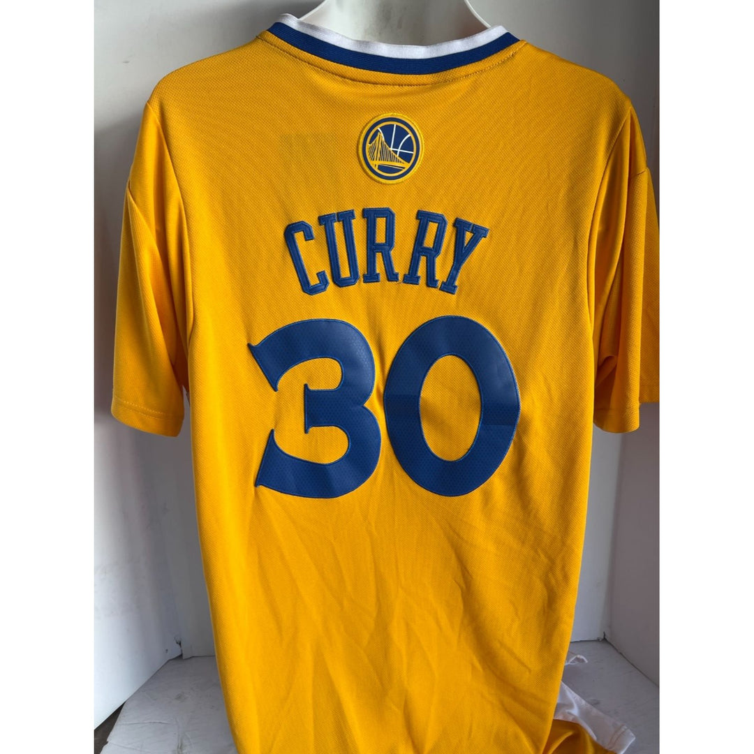 Golden State Warriors Stephen Curry NBA champions shooting shirt team signed with proof