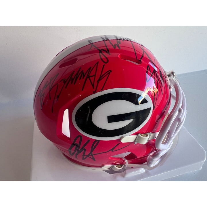 Georgia Bulldogs Brock Bowers Ladd McConkey Stetson Bennett Kirby Smart Riddell mini helmet