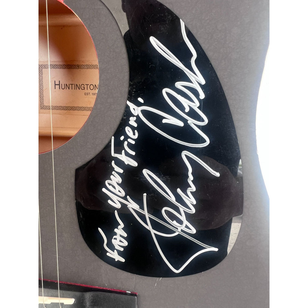 Johnny Cash  one of a kind full size acoustic guitar signed with poof.
