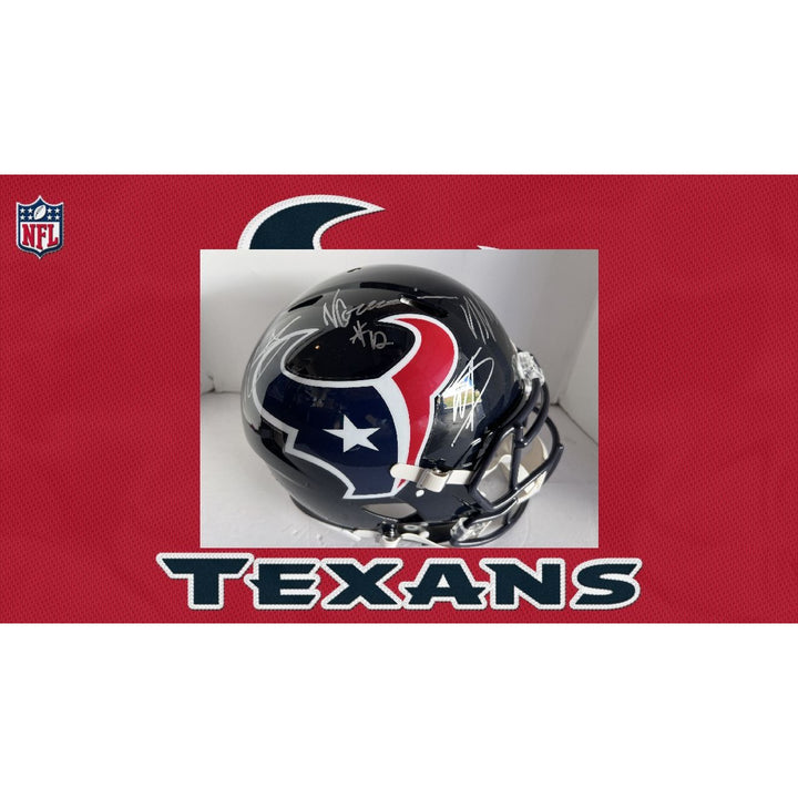 Houston Texans CJ Stroud Joe Mixon Stefon Diggs Riddell pro model helmet signed with proof