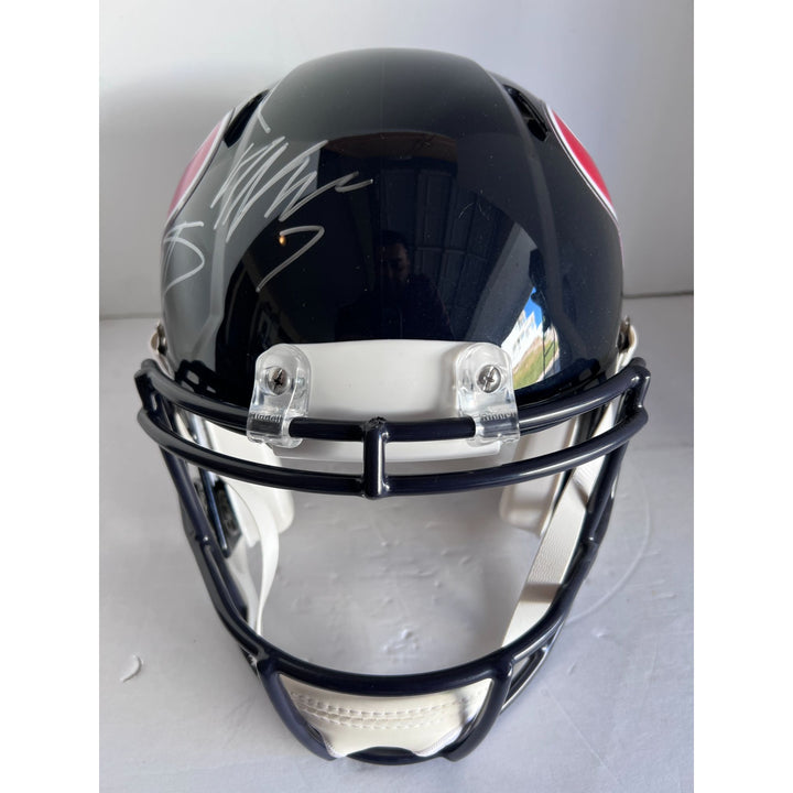 Houston Texans CJ Stroud Joe Mixon Stefon Diggs Riddell pro model helmet signed with proof