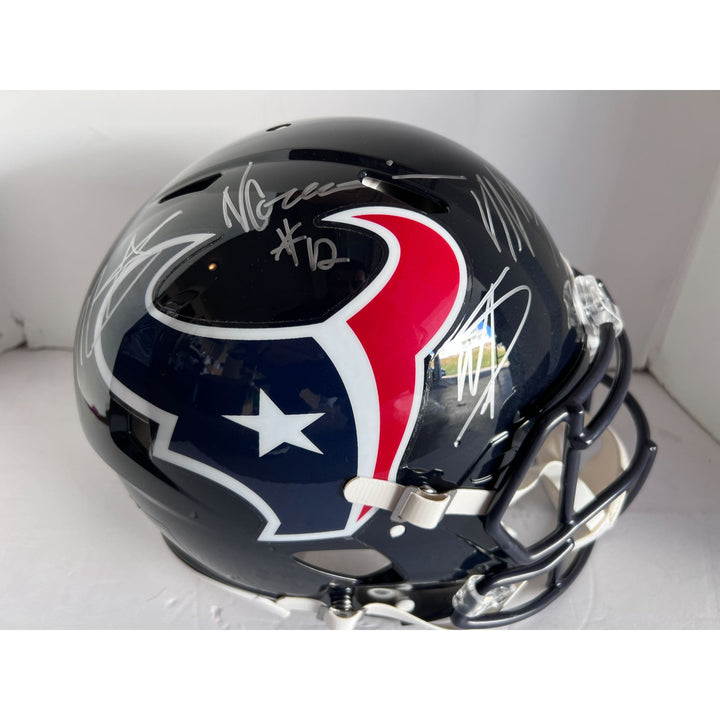 Houston Texans CJ Stroud Joe Mixon Stefon Diggs Riddell pro model helmet signed with proof