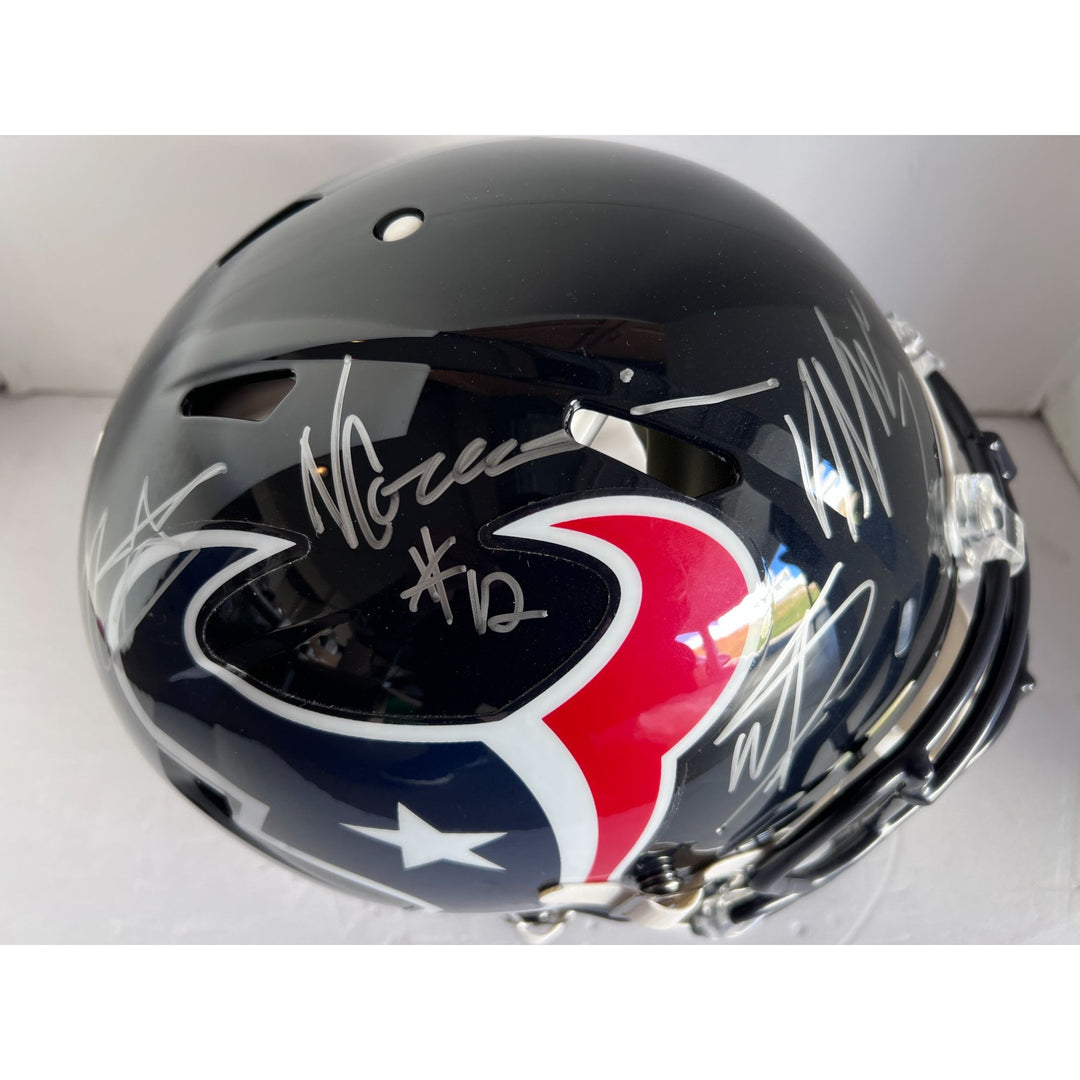 Houston Texans CJ Stroud Joe Mixon Stefon Diggs Riddell pro model helmet signed with proof