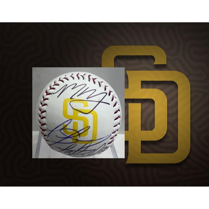 San Diego Padres Manny Machado Luis Arraez, Fernando Tatis Jr, Jackson Merrill Rawlings MLB baseball signed with proof