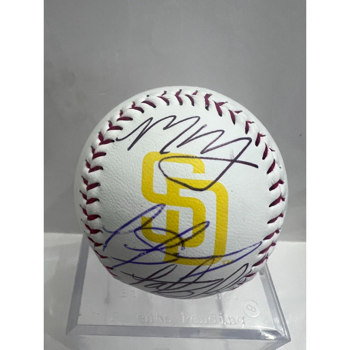 San Diego Padres Manny Machado Luis Arraez, Fernando Tatis Jr, Jackson Merrill Rawlings MLB baseball signed with proof.