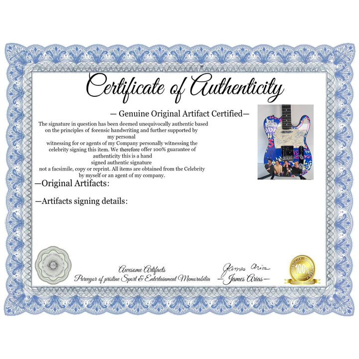 The Sex Pistols John Lyndon "Johnny Rotten", Glen Matlock, Paul Cook, Steve Jones one of a kind telecaster electric guitar signed with proof.