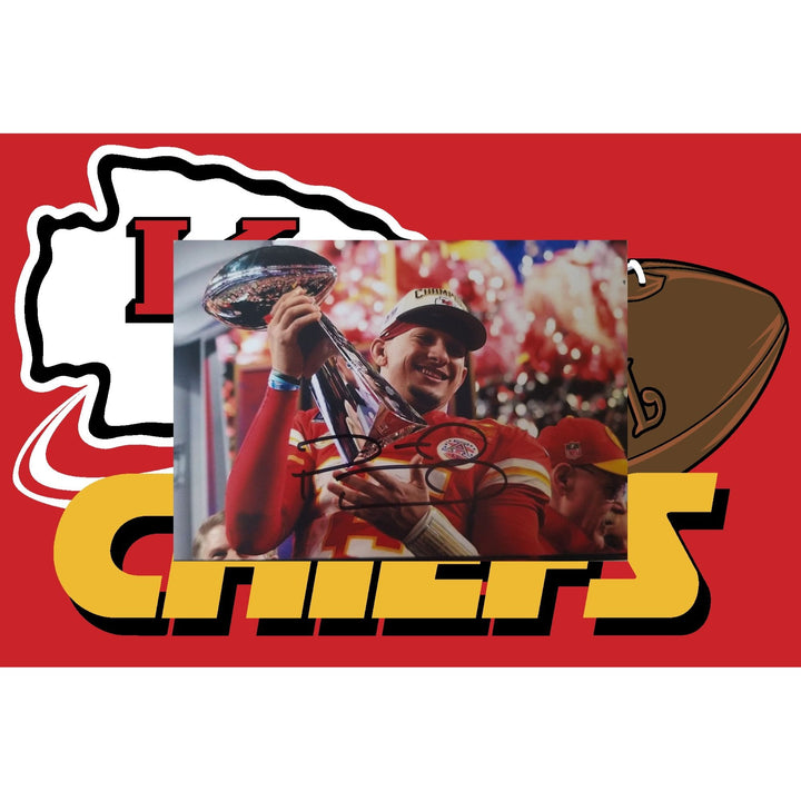 Patrick Mahomes, Kansas City, Chief's, Super Bowl, Champions, signed, 5x7 photo, with proof