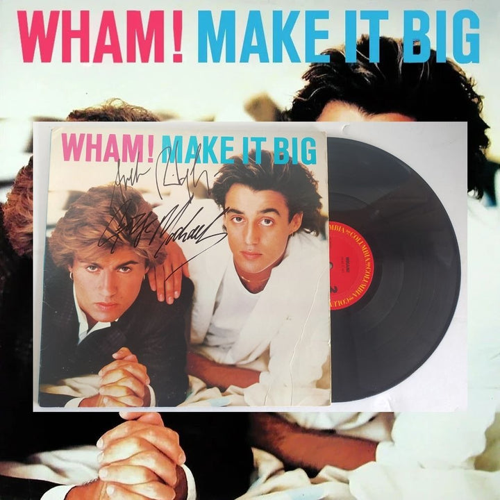 Wham make it big George Michael Andrew ridgeley original LP signed with proof