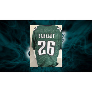 Saquon Barkley Philadelphia Eagles Superbowl XIL game model jersey team signed (45 plus signed) with proof