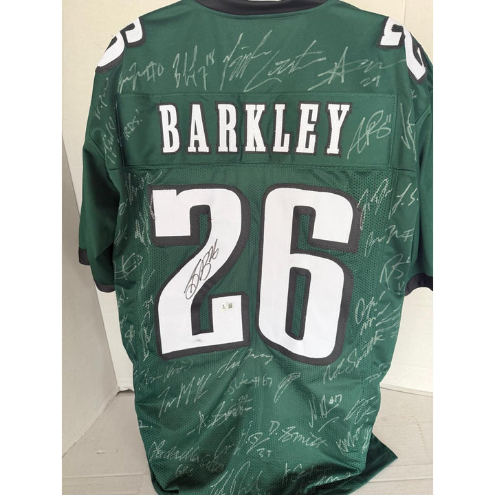 Saquon Barkley Philadelphia Eagles Superbowl XIL game model jersey team signed (45 plus signed) with proof.