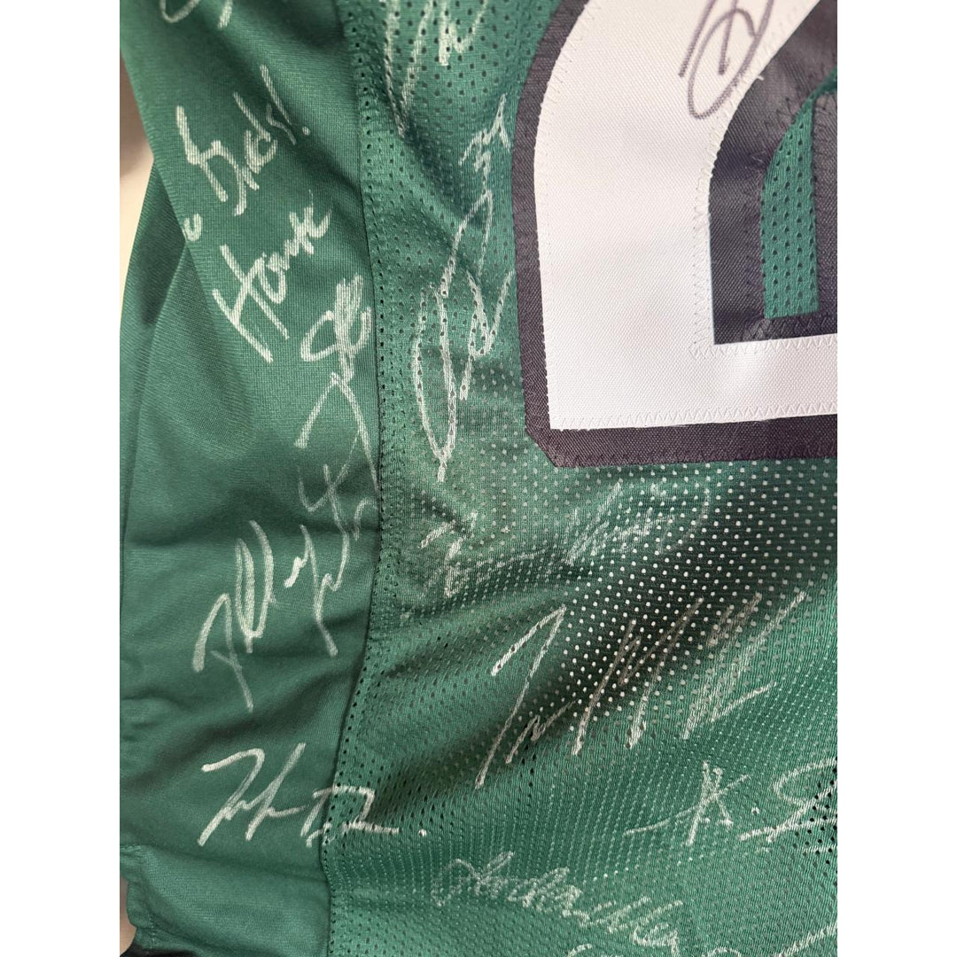 Saquon Barkley Philadelphia Eagles Superbowl XIL game model jersey team signed (45 plus signed) with proof.