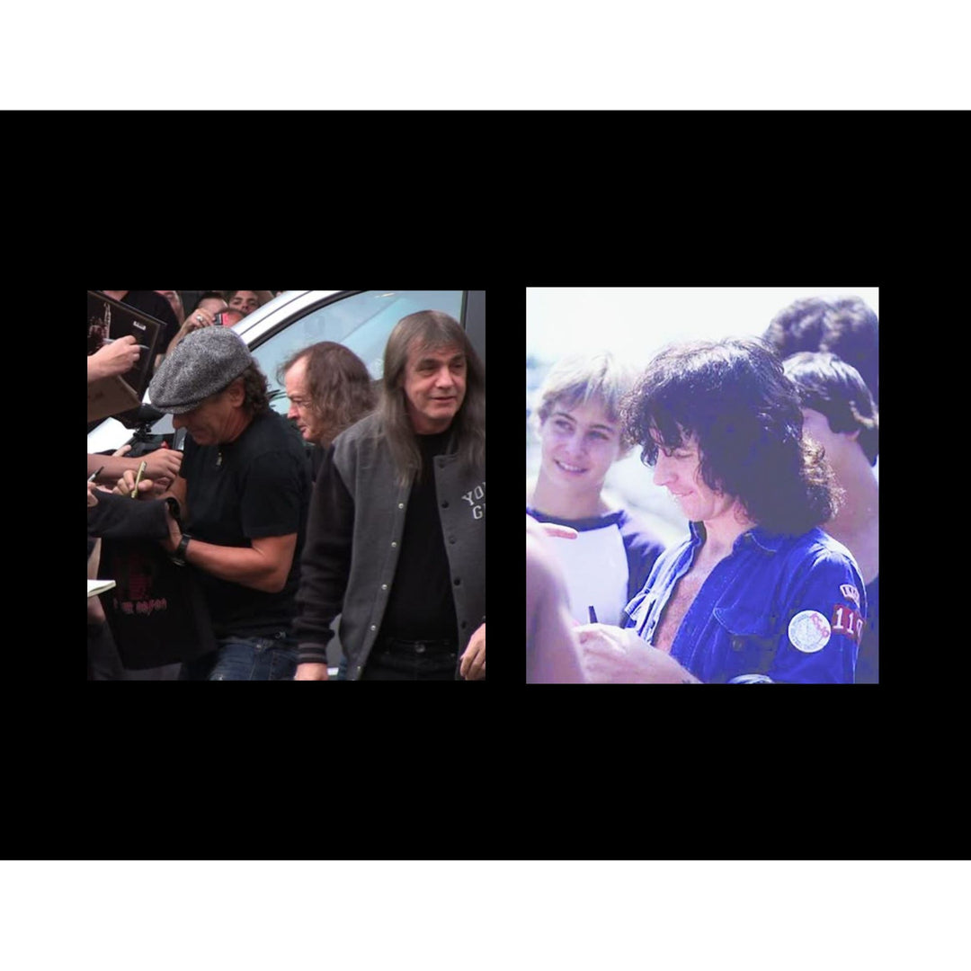 Bon Scott, Angus & Malcolm Young, Cliff Williams, Phil Rudd AC/DC Vintage autograph book page signed with proof