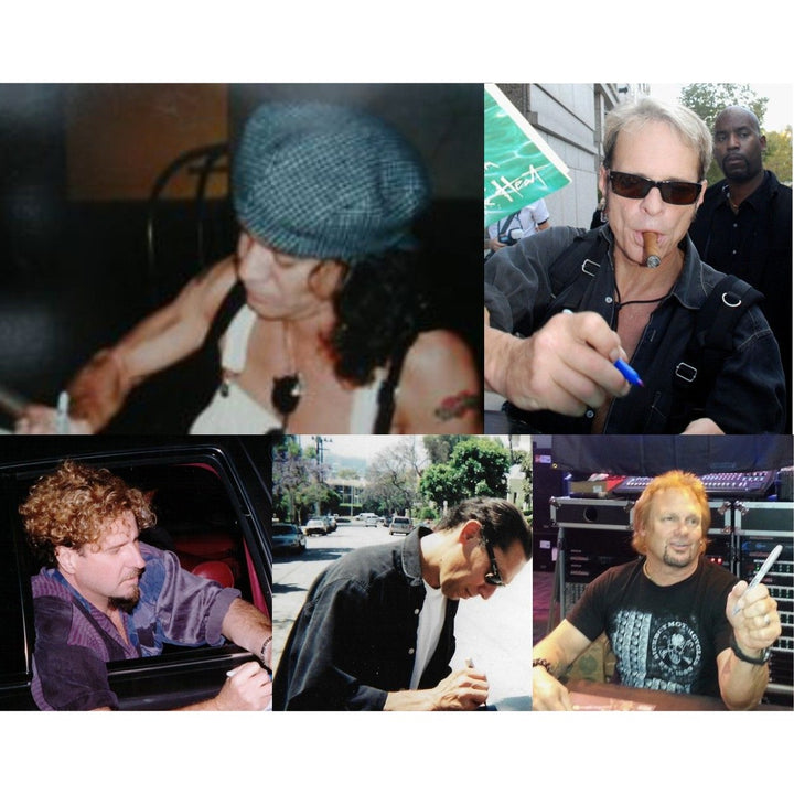 Van Halen Eddie & Ale, Michael Anthony, David Lee Roth, Sammy Hagar, Fender Stratocaster electric guitar signed with proof