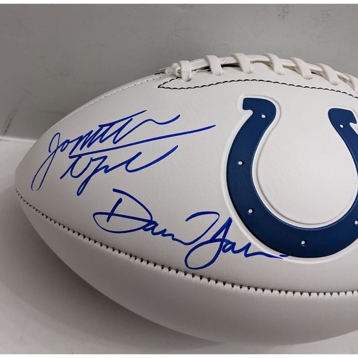 Jonathan Taylor, Daniel Jones, Ty Warren, Michael Pittman Jr. Indianapolis Colts 2025 full size football signed with proof