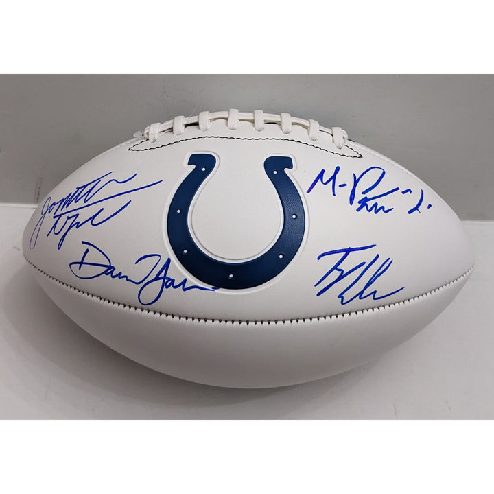 Jonathan Taylor, Daniel Jones, Ty Warren, Michael Pittman Jr. Indianapolis Colts 2025 full size football signed with proof