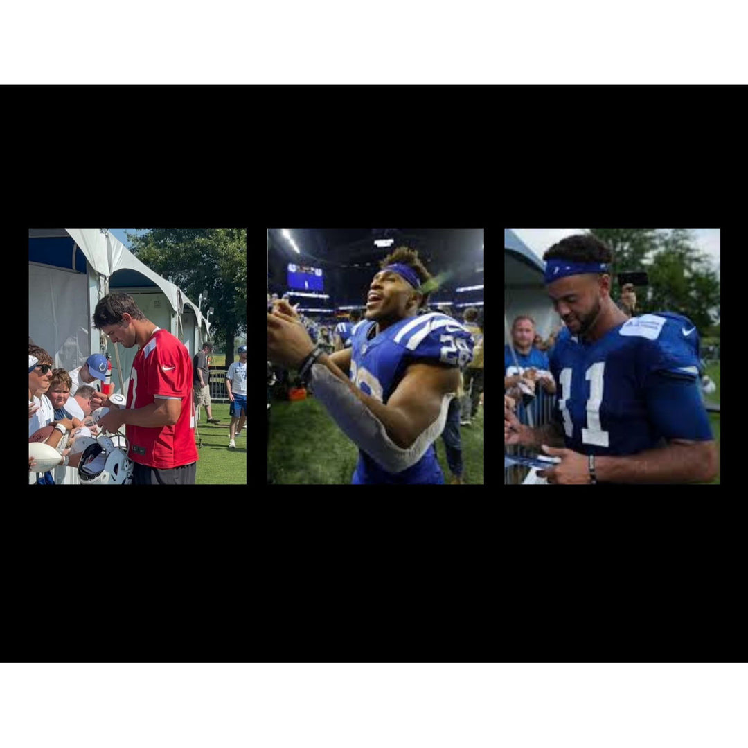 Jonathan Taylor, Daniel Jones, Ty Warren, Michael Pittman Jr. Indianapolis Colts 2025 full size football signed with proof