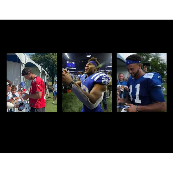 Jonathan Taylor, Daniel Jones, Ty Warren, Michael Pittman Jr. Indianapolis Colts 2025 full size football signed with proof