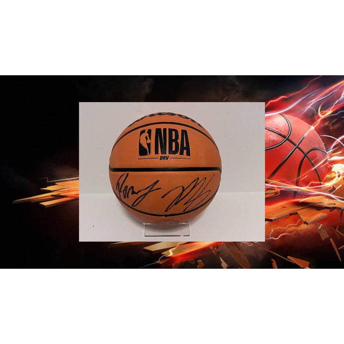 Jaylen Brown, Kristaps Porzingis Boston Celtics Wilson full size basketball signed with proof