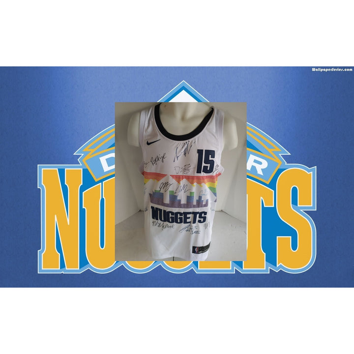 Nikola jokic Jamal Murray Michael Porter Jr Denver Nuggets 20223 NBA champions team signed game model Joker Jersey signed with proof