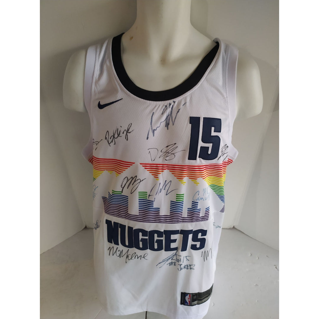 Nikola jokic Jamal Murray Michael Porter Jr Denver Nuggets 20223 NBA champions team signed game model Joker Jersey signed with proof