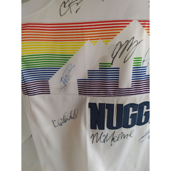 Nikola jokic Jamal Murray Michael Porter Jr Denver Nuggets 20223 NBA champions team signed game model Joker Jersey signed with proof