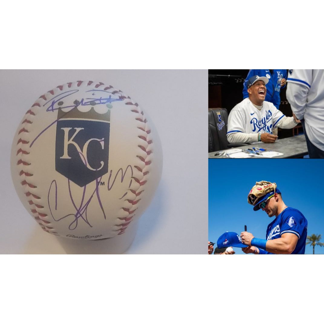 Kansas City Royals Bobby Witt Jr Salvador Perez official Rawlings MLB baseball signed with proof