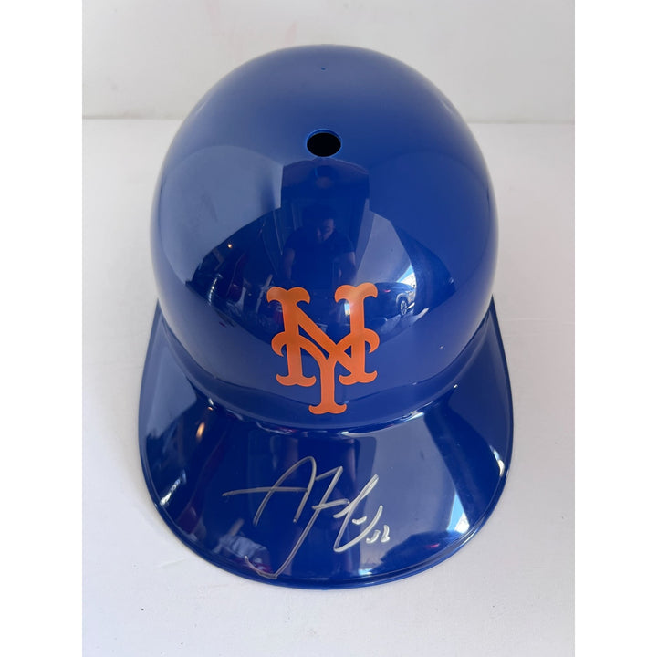 New York Mets Francisco Lindor MLB full size replica batting helmet signed with proof