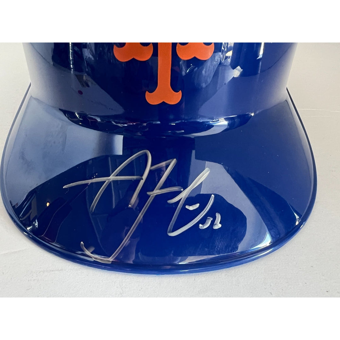 New York Mets Francisco Lindor MLB full size replica batting helmet signed with proof