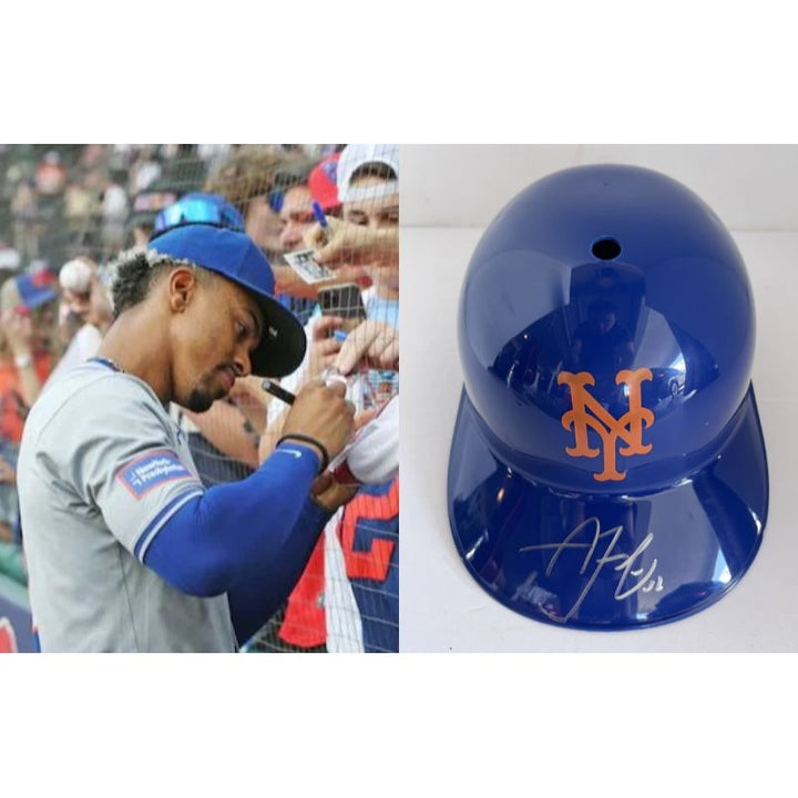 New York Mets Francisco Lindor MLB full size replica batting helmet signed with proof