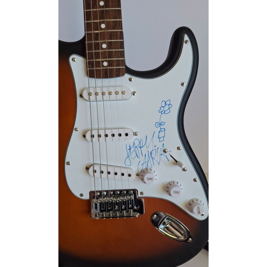 Garcia, Jerry Grateful Dead Co-Founder with sketch Fender Stratocaster Squier electric guitar signed with proof