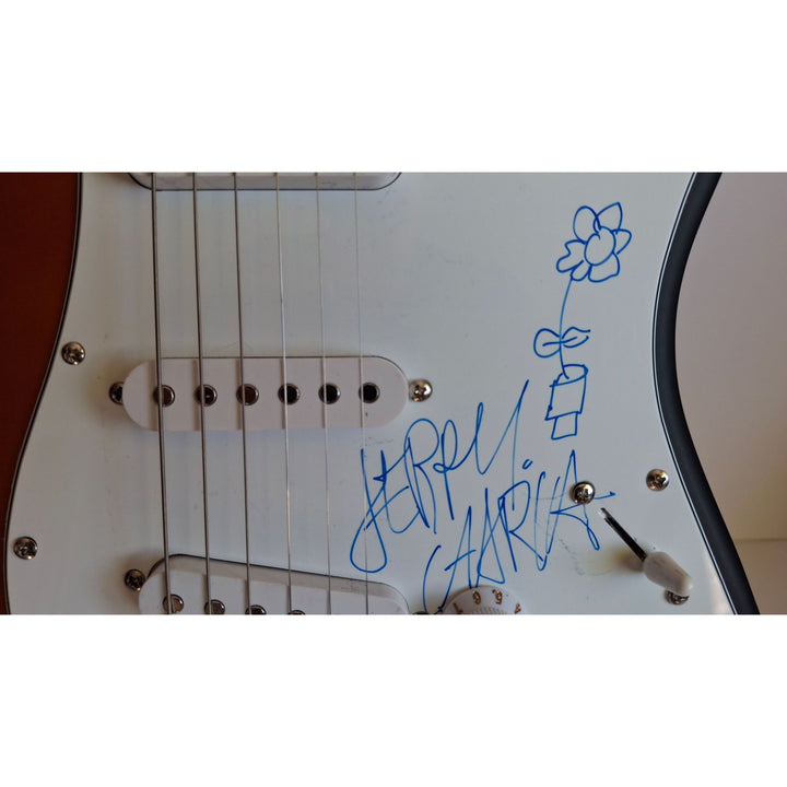 Garcia, Jerry Grateful Dead Co-Founder with sketch Fender Stratocaster Squier electric guitar signed with proof