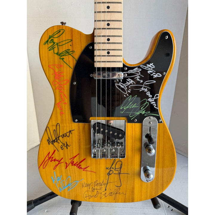 Bruce Springsteen and the E street band Telecaster electric guitar signed with proof.