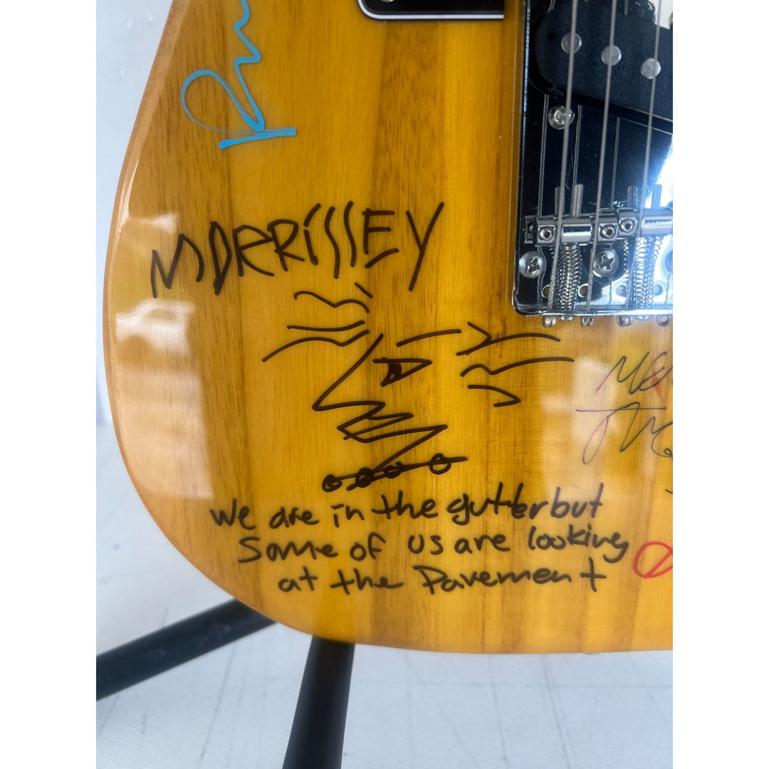 Robert Smith The Cure & Morrissey & The Smith Telecaster electric guitar signed with proof