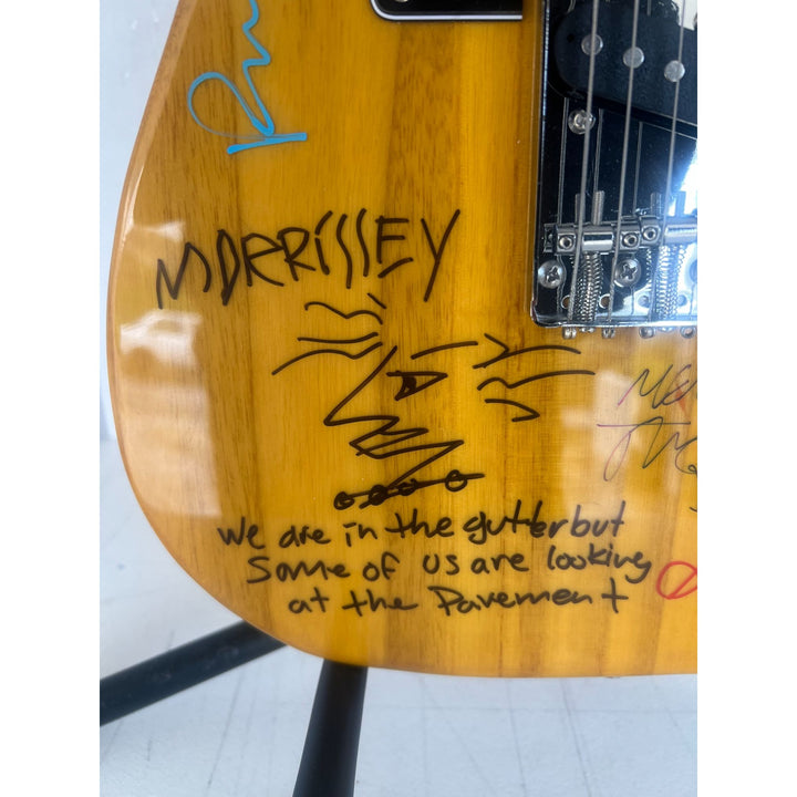Robert Smith The Cure & Morrissey & The Smith Telecaster electric guitar signed with proof