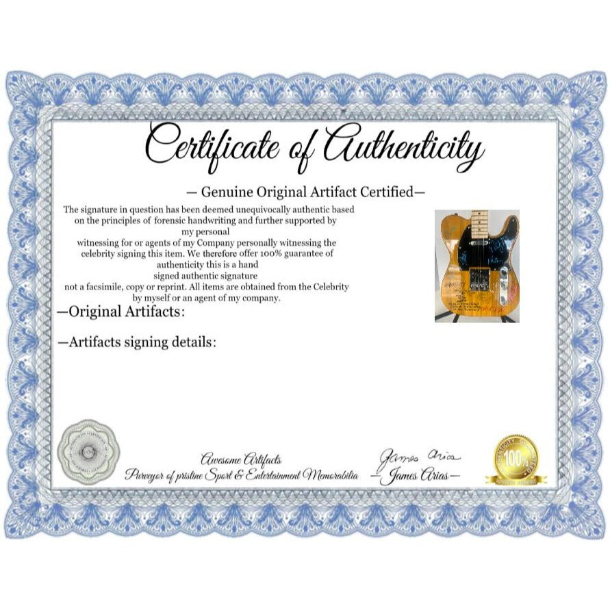 Robert Smith The Cure & Morrissey & The Smith Telecaster electric guitar signed with proof