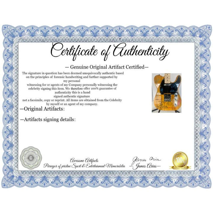 Robert Smith The Cure & Morrissey & The Smith Telecaster electric guitar signed with proof